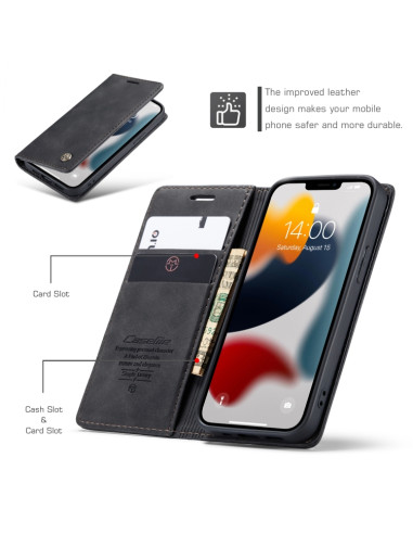 Cover iPhone 13 mini Pelle PU Flip Nero | Melacompro