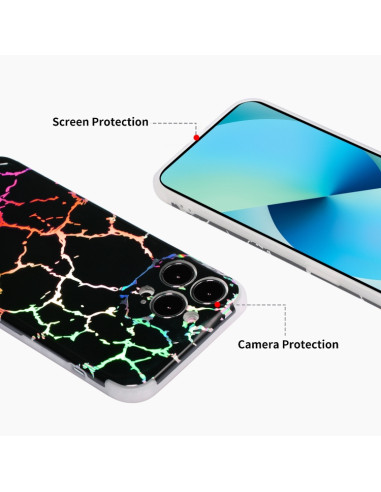 Cover iPhone 13 TPU Marmo Bianco Nero | Melacompro