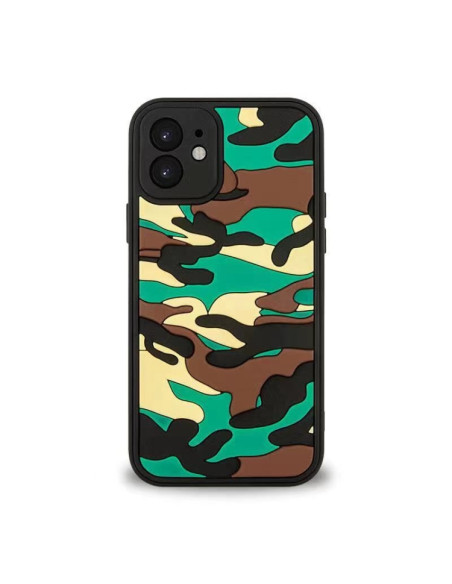 Cover iPhone 12 Pro Max Silicone Nero Verde | Melacompro