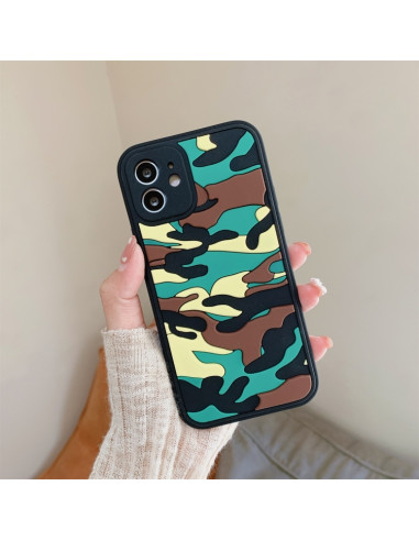 Cover iPhone 12 Pro Max Silicone Nero Verde | Melacompro