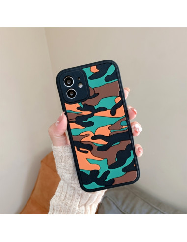 Cover iPhone 12 Pro Max Silicone Nero Arancione | Melacompro