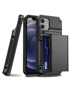 Cover iPhone 12 Pro Max Antiurto Nero con Slot Carte