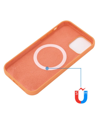 Cover iPhone 13 Silicone Antiurto MagSafe Arancione | Melacompro