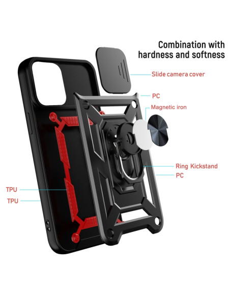 Cover iPhone 13 TPU Marmo Bianco Rosso | Melacompro