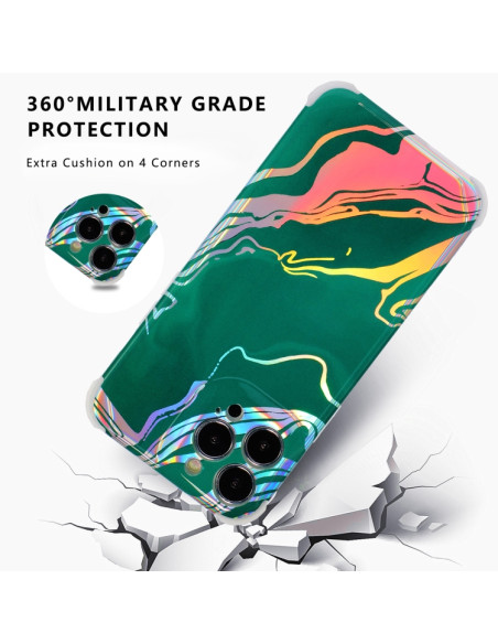 Cover iPhone 13 TPU Marmo Bianco Verde | Melacompro