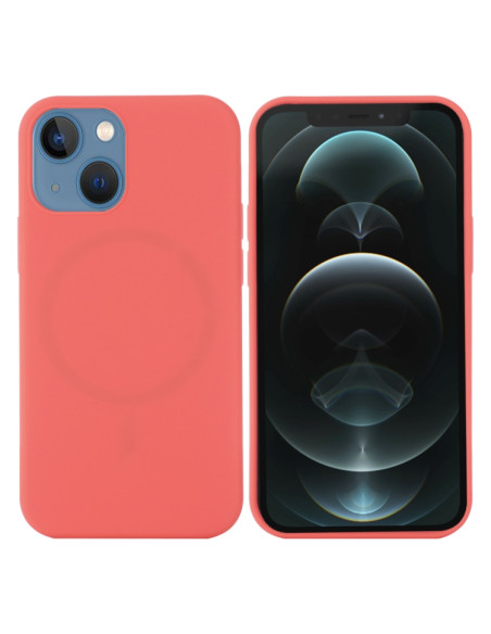 Cover iPhone 13 Silicone Antiurto MagSafe Rosa Arancione | Melacompro