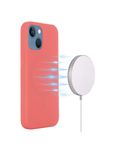Cover iPhone 13 Silicone Antiurto MagSafe Rosa Arancione | Melacompro