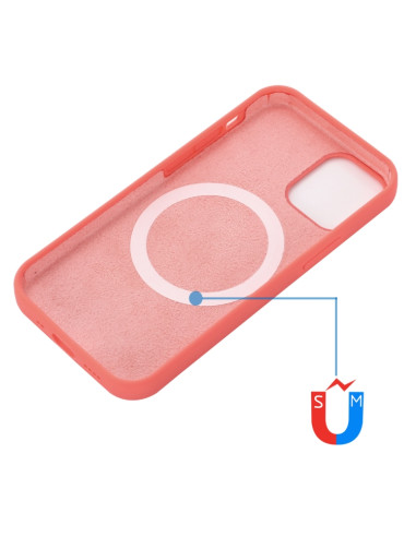 Cover iPhone 13 Silicone Antiurto MagSafe Rosa Arancione | Melacompro