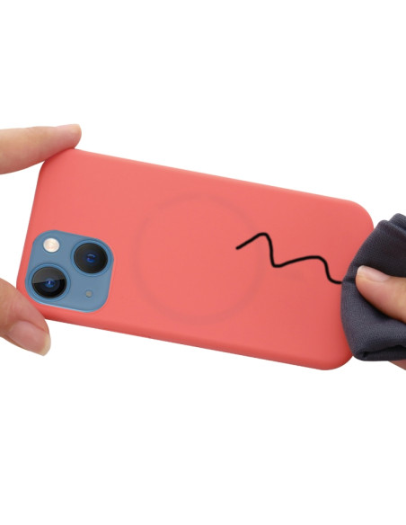 Cover iPhone 13 Silicone Antiurto MagSafe Rosa Arancione | Melacompro