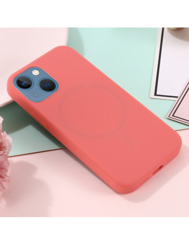 Cover iPhone 13 Silicone Antiurto MagSafe Rosa Arancione | Melacompro
