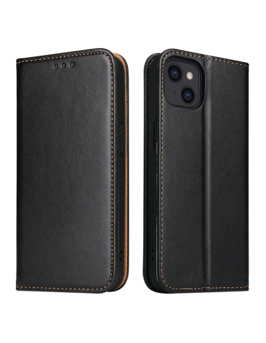 Cover iPhone 13 Pelle Rosso Vino Nero | Melacompro