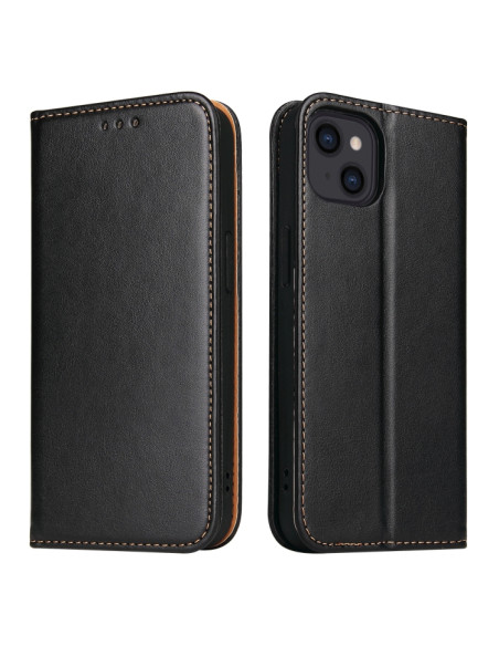 Cover iPhone 13 Pelle Rosso Vino Nero | Melacompro