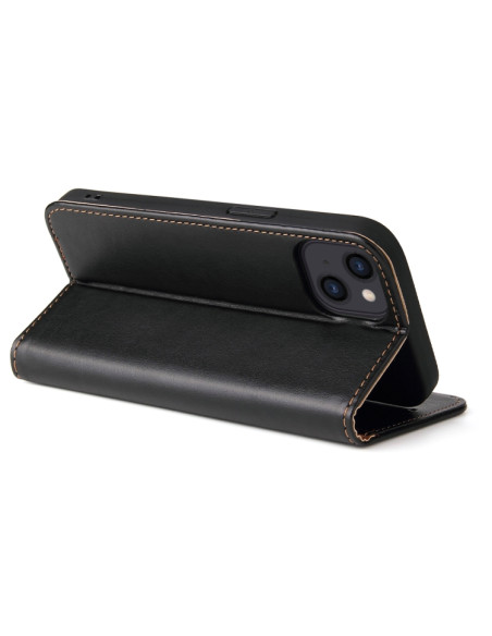 Cover iPhone 13 Pelle Rosso Vino Nero | Melacompro