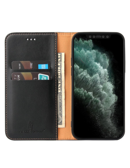 Cover iPhone 13 Pelle Rosso Vino Nero | Melacompro