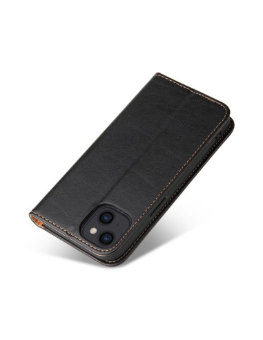 Cover iPhone 13 Pelle Rosso Vino Nero | Melacompro