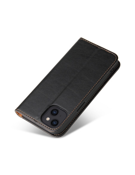 Cover iPhone 13 Pelle Rosso Vino Nero | Melacompro