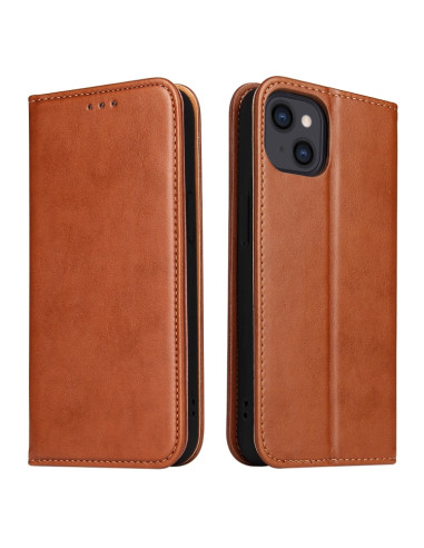 Cover iPhone 13 Pelle Rosso Vino Marrone | Melacompro