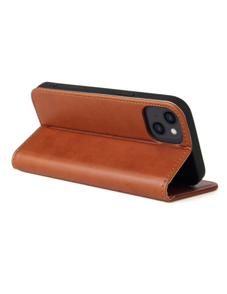 Cover iPhone 13 Pelle Rosso Vino Marrone | Melacompro