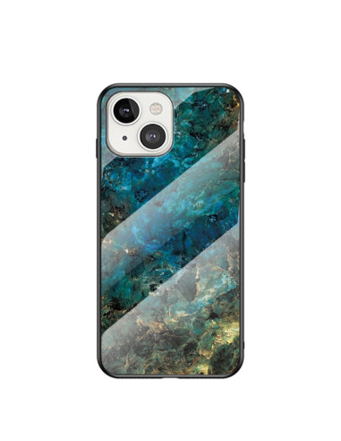 Cover iPhone 13 TPU Marmo Bianco Emerald | Melacompro