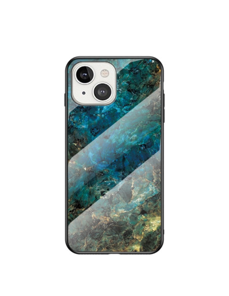Cover iPhone 13 TPU Marmo Bianco Emerald | Melacompro