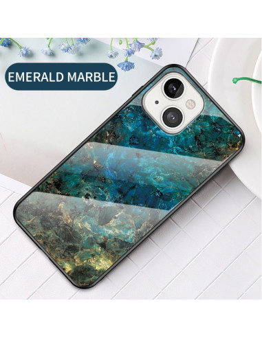 Cover iPhone 13 TPU Marmo Bianco Emerald | Melacompro