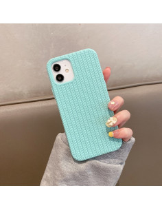 Cover iPhone 13 Silicone Blu Mare Texture Spina Verde jade