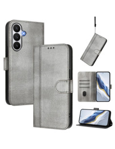 Cover Galaxy S26 5G Pelle Grigia Effetto Intrecciato