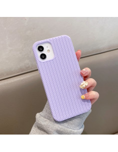 Cover iPhone 13 Silicone Blu Mare Texture Spina Light Viola