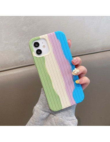 Cover iPhone 13 Silicone Blu Mare Rainbow Verde | Melacompro