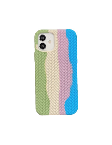 Cover iPhone 13 Silicone Blu Mare Rainbow Verde | Melacompro
