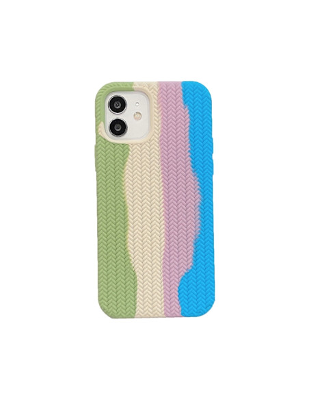 Cover iPhone 13 Silicone Blu Mare Rainbow Verde | Melacompro