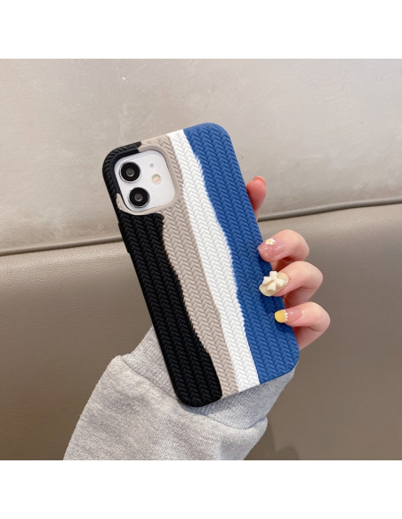 Cover iPhone 13 Silicone Blu Mare Rainbow Nero | Melacompro