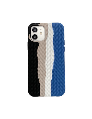 Cover iPhone 13 Silicone Blu Mare Rainbow Nero | Melacompro