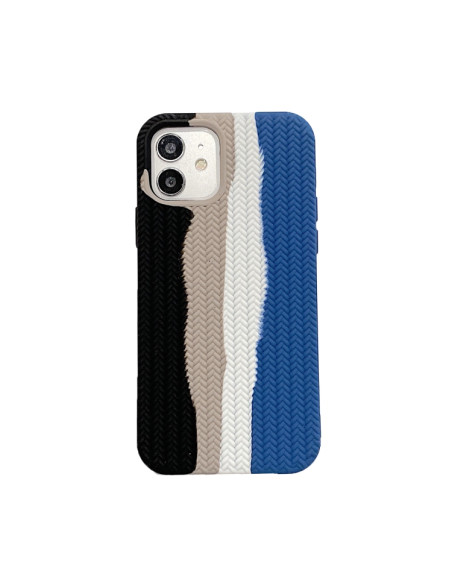 Cover iPhone 13 Silicone Blu Mare Rainbow Nero | Melacompro