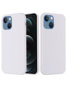 Cover iPhone 13 Silicone Antiurto Arcobaleno Verde Bianco