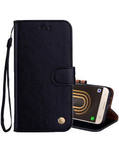 Cover Galaxy J5 2017 Pelle Flip Portafoglio Nero | Melacompro