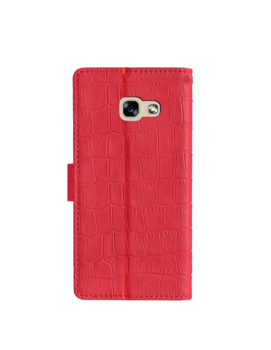 Cover Galaxy A5 2017 Pelle PU Coccodrillo Rosso | Melacompro