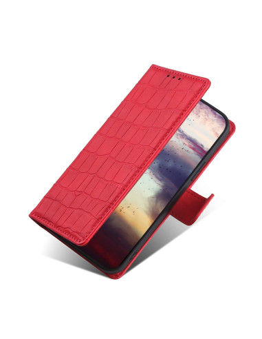 Cover Galaxy A5 2017 Pelle PU Coccodrillo Rosso | Melacompro