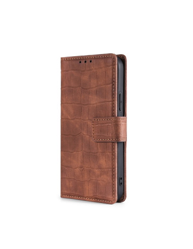 Cover Galaxy A5 2017 Pelle PU Coccodrillo Marrone | Melacompro