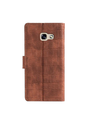 Cover Galaxy A5 2017 Pelle PU Coccodrillo Marrone | Melacompro
