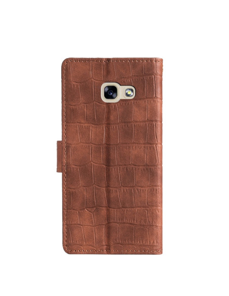 Cover Galaxy A5 2017 Pelle PU Coccodrillo Marrone | Melacompro