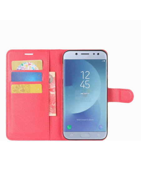Cover Galaxy J3 2017 Pelle PU Nero Rosso | Melacompro