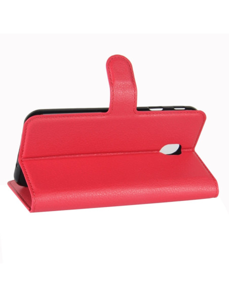 Cover Galaxy J3 2017 Pelle PU Nero Rosso | Melacompro