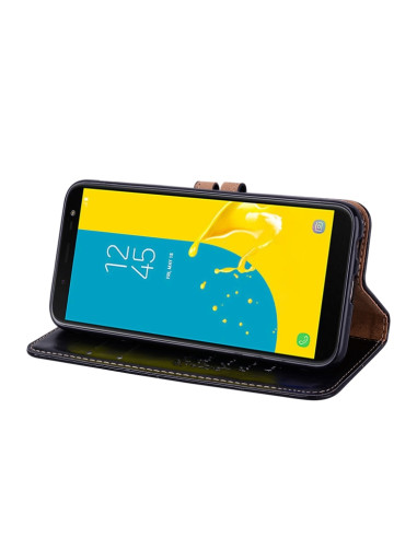 Cover Galaxy J6 EU 2018 Pelle Nero | Melacompro