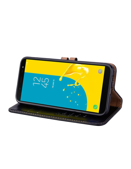 Cover Galaxy J6 EU 2018 Pelle Nero | Melacompro