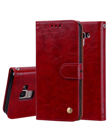 Cover Galaxy J6 EU 2018 Pelle Nero Rosso | Melacompro