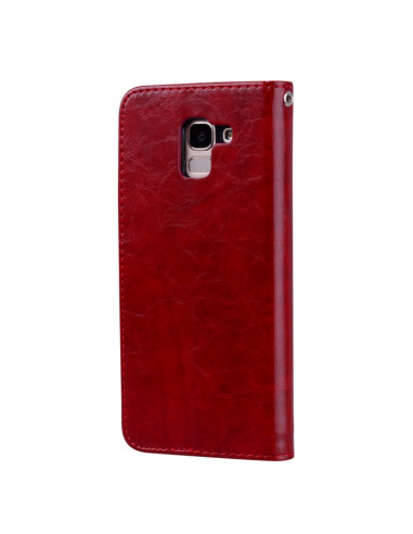 Cover Galaxy J6 EU 2018 Pelle Nero Rosso | Melacompro