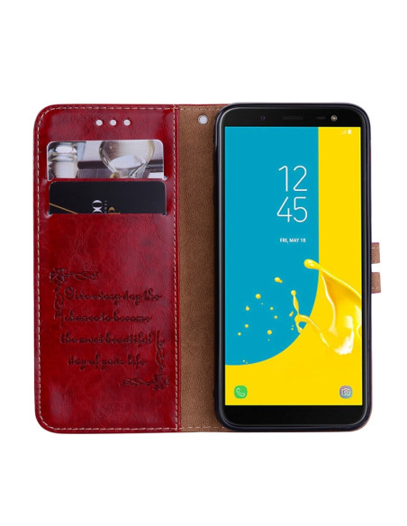 Cover Galaxy J6 EU 2018 Pelle Nero Rosso | Melacompro