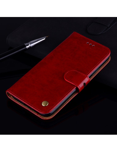 Cover Galaxy J6 EU 2018 Pelle Nero Rosso | Melacompro