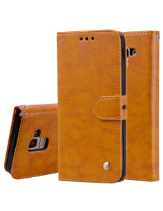 Cover Galaxy J6 EU 2018 Pelle Portafoglio Nero Marrone